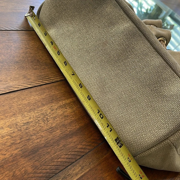 Michael Kors Gold Metallic Marina Large Canvas Drawstring Tote Hobo Bag - Picture 7 of 16